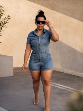 Denim Romper